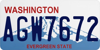 WA license plate AGW7672