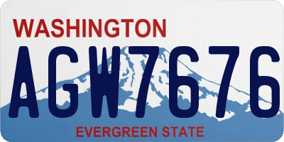 WA license plate AGW7676