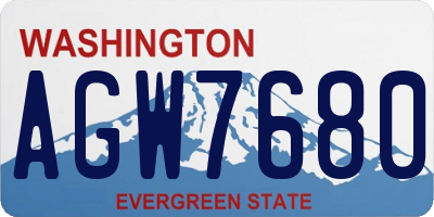 WA license plate AGW7680