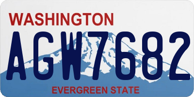 WA license plate AGW7682