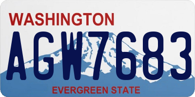 WA license plate AGW7683