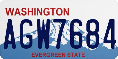 WA license plate AGW7684