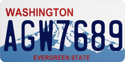 WA license plate AGW7689