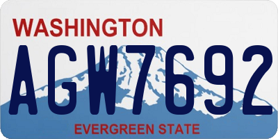 WA license plate AGW7692