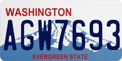 WA license plate AGW7693