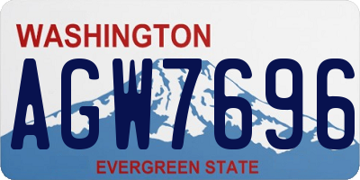 WA license plate AGW7696