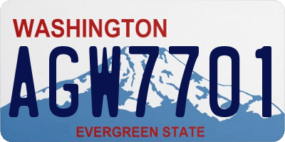WA license plate AGW7701