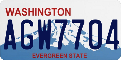 WA license plate AGW7704