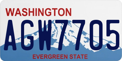 WA license plate AGW7705