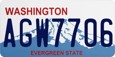 WA license plate AGW7706