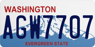 WA license plate AGW7707