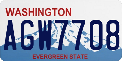 WA license plate AGW7708