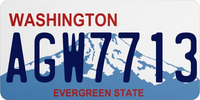 WA license plate AGW7713