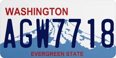 WA license plate AGW7718
