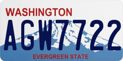 WA license plate AGW7722