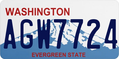 WA license plate AGW7724