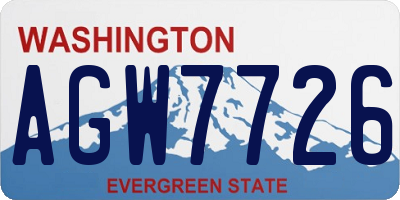 WA license plate AGW7726