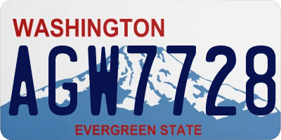 WA license plate AGW7728