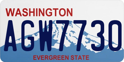 WA license plate AGW7730