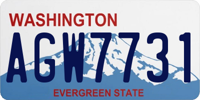 WA license plate AGW7731