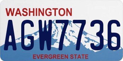 WA license plate AGW7736