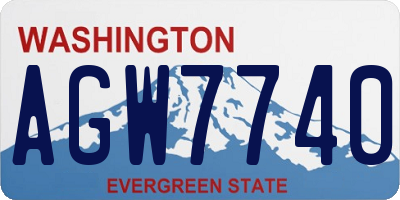 WA license plate AGW7740