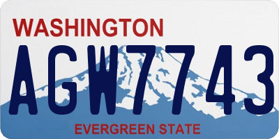 WA license plate AGW7743