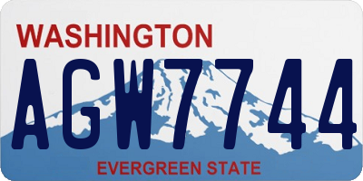 WA license plate AGW7744