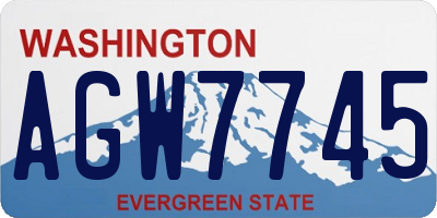 WA license plate AGW7745