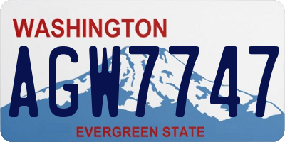 WA license plate AGW7747