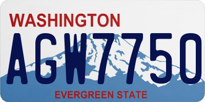WA license plate AGW7750