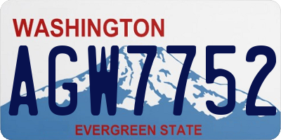 WA license plate AGW7752