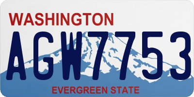WA license plate AGW7753