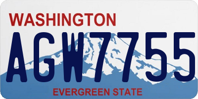 WA license plate AGW7755