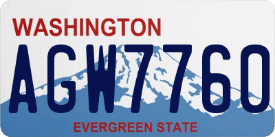 WA license plate AGW7760