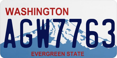 WA license plate AGW7763