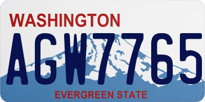 WA license plate AGW7765