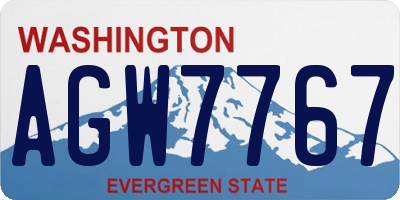 WA license plate AGW7767