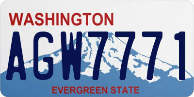 WA license plate AGW7771