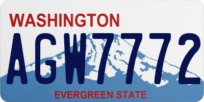 WA license plate AGW7772