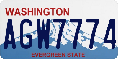 WA license plate AGW7774