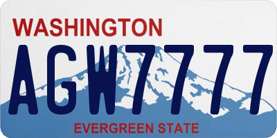 WA license plate AGW7777