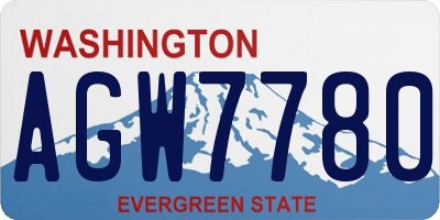 WA license plate AGW7780