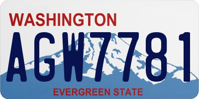 WA license plate AGW7781