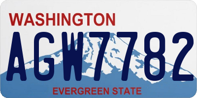 WA license plate AGW7782
