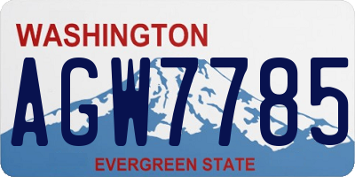 WA license plate AGW7785