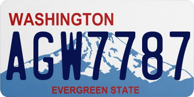 WA license plate AGW7787