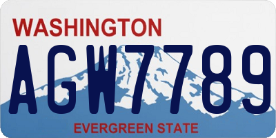 WA license plate AGW7789