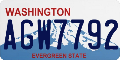 WA license plate AGW7792