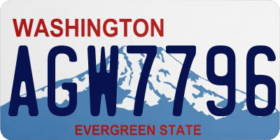 WA license plate AGW7796